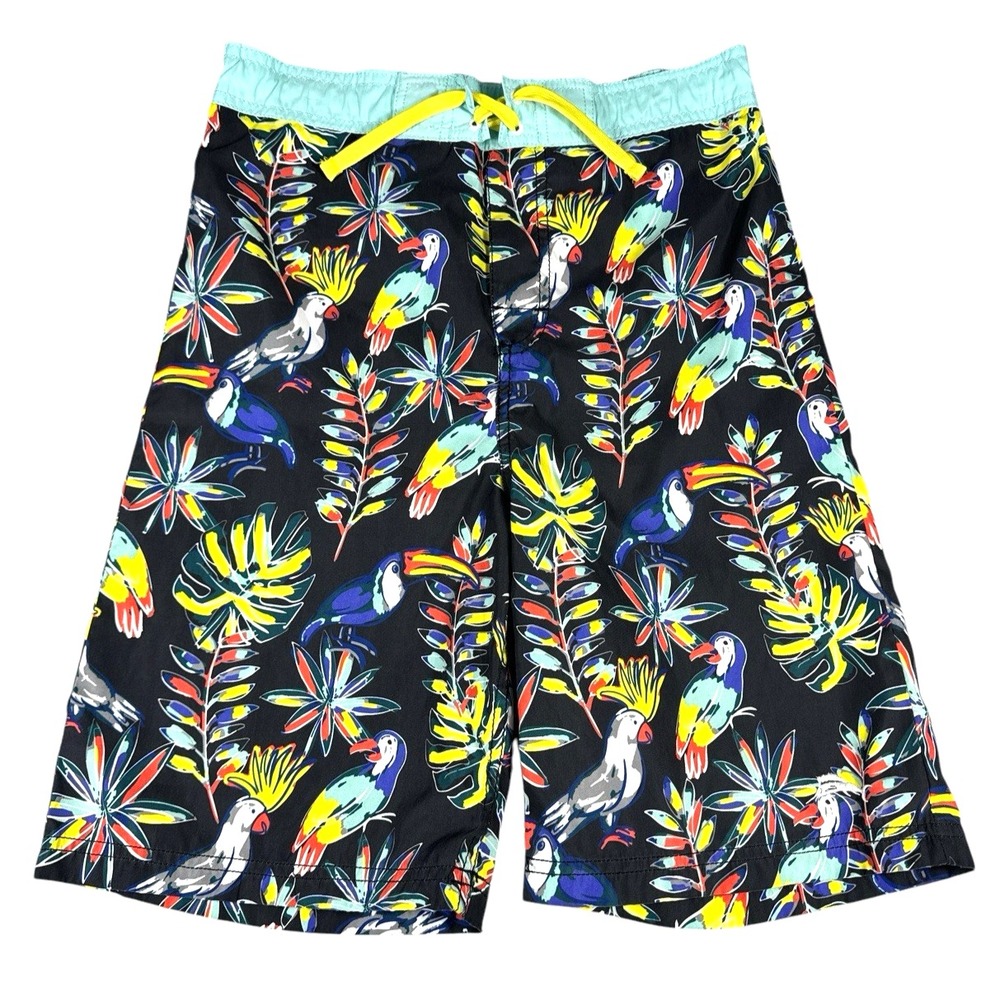 Tommy Bahama Boys' Swim Trunks – Hawaiian Parrots Print‎ | Mesh-Lined | Size L